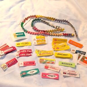 Vintage Chewing Gum Candy Wrapper Chains And Unused Vintage wrappers.